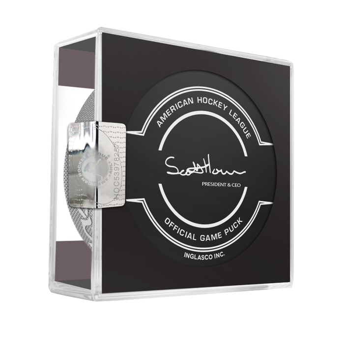 AHL Rochester Americans 2025-26 Official Game Hockey Puck In Cube