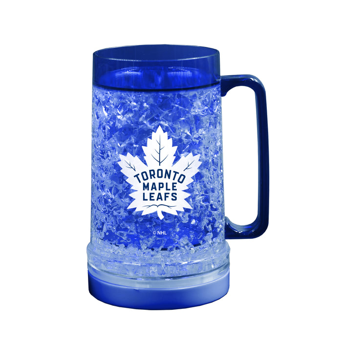 NHL Toronto Maple Leafs 16 OZ Plastic Light up Freezer Mug Glass Blue