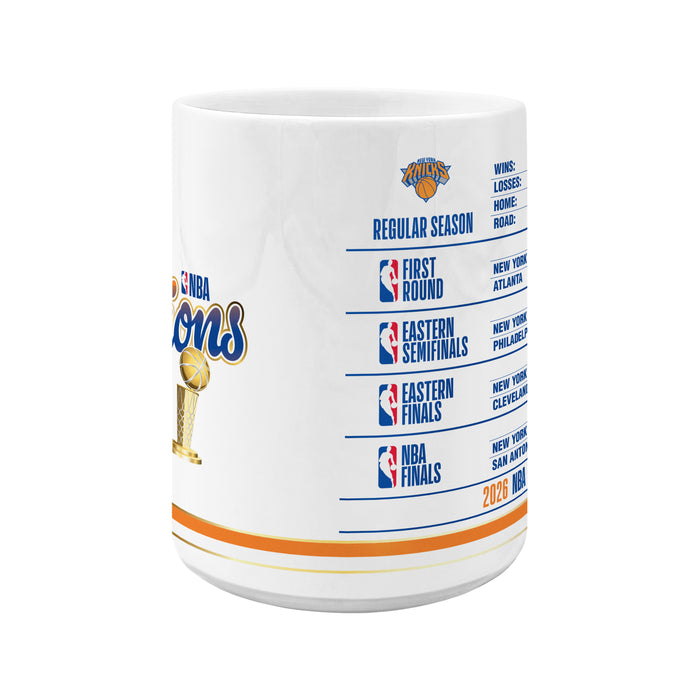 NBA Finals 2026 Champions New York Knicks 15 OZ Sublimated Coffee Mug Stats