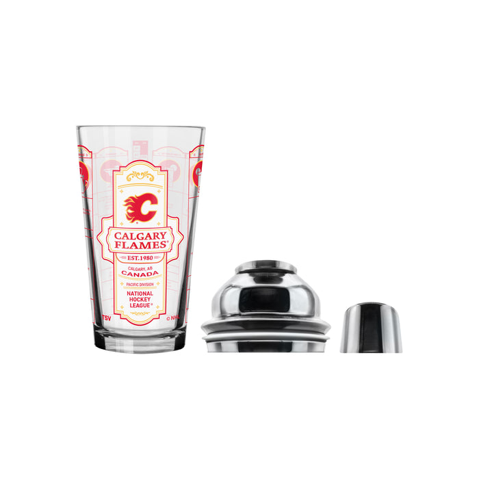 NHL Calgary Flames Bartender Mixing Glass Shaker Set