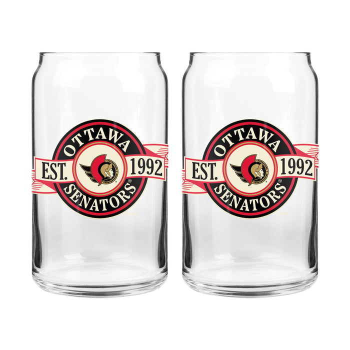 NHL Ottawa Senators 16 oz Clear Banner Design