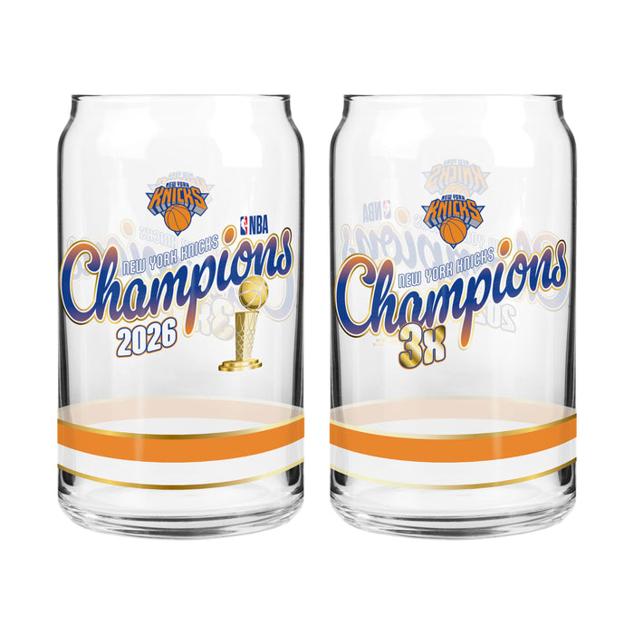 NBA Finals 2026 Champions New York Knicks16 OZ  2 Pack Can Glass Set