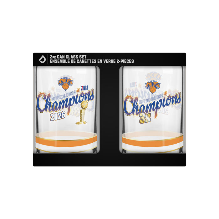NBA Finals 2026 Champions New York Knicks16 OZ  2 Pack Can Glass Set