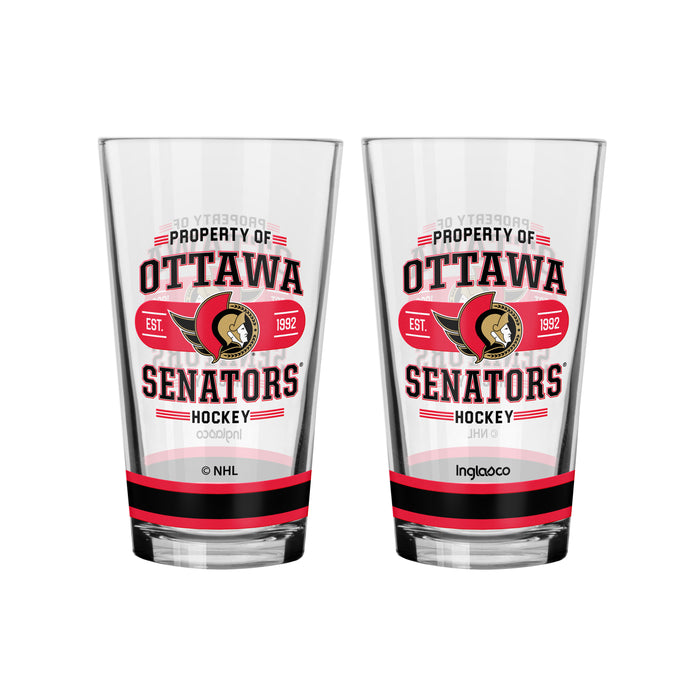 NHL Ottawa Senators Property of  16 oz  2-pack Mixing Glass