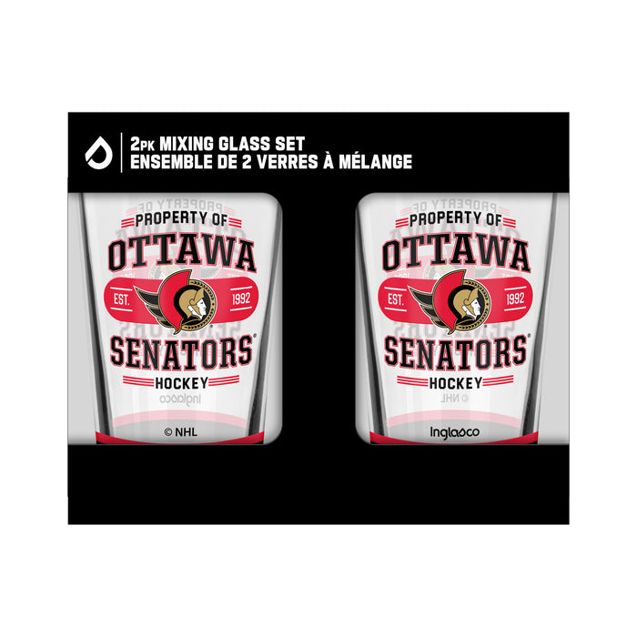 NHL Ottawa Senators Property of  16 oz  2-pack Mixing Glass