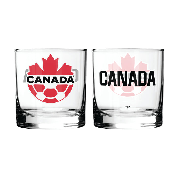 Canada Soccer 2 pack 10 oz Rock Glass