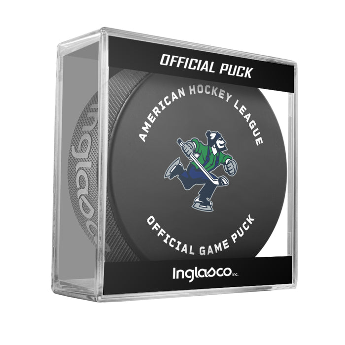 AHL Abbotsford Canucks 2026-27 Official Game Hockey Puck In Cube