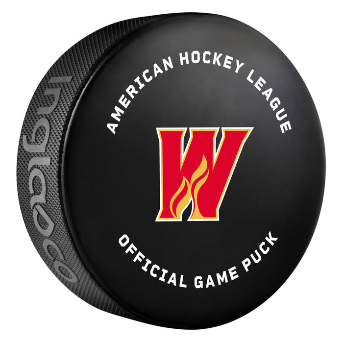 AHL Calgary Wranglers 2026-27 Closing of Saddledome Official Game Hockey Puck In Cube