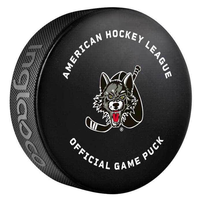 AHL Chicago Wolves 2026-27 Official Game Hockey Puck In Cube