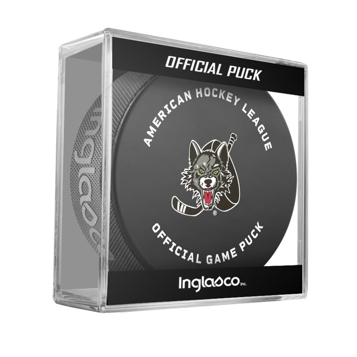 AHL Chicago Wolves 2026-27 Official Game Hockey Puck In Cube