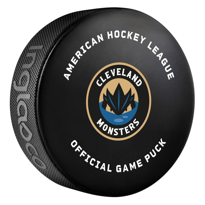 AHL Cleveland Monsters 2026-27 Official Game Hockey Puck In Cube