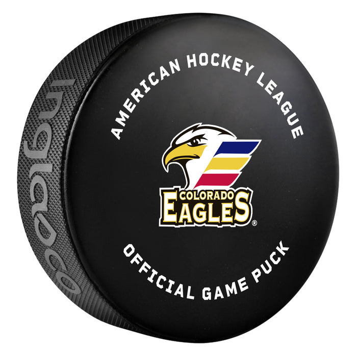 AHL Colorado Eagles 2026-27 Official Game Hockey Puck In Cube