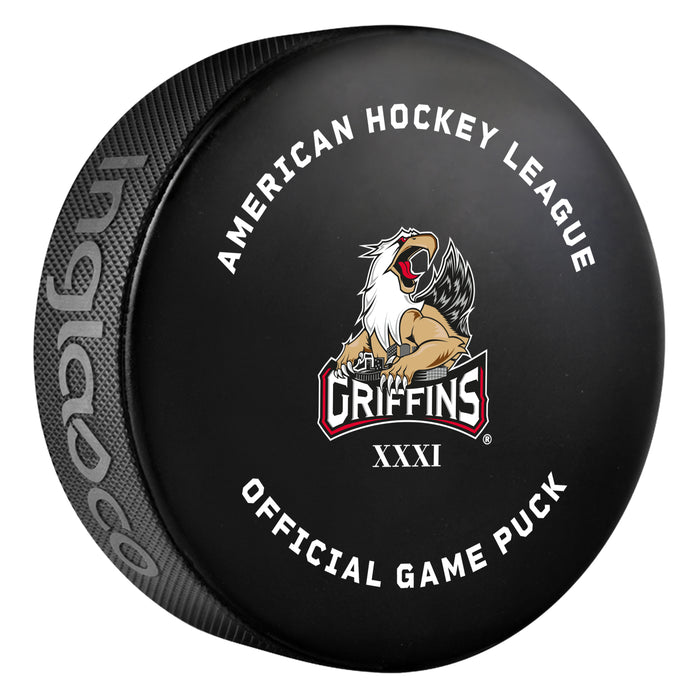 AHL Grand Rapids Griffins 31st Season 2026-27 Official Game Hockey Puck In Cube