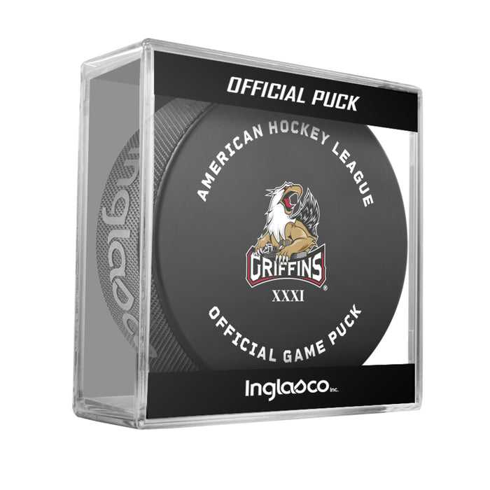 AHL Grand Rapids Griffins 31st Season 2026-27 Official Game Hockey Puck In Cube