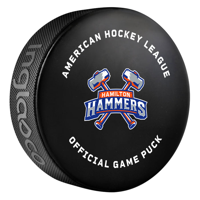 AHL Hamilton Hammers 2026-27 Official Game Hockey Puck In Cube