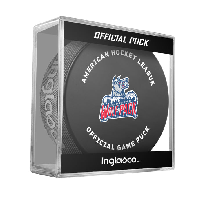 AHL Hartford Wolf Pack 2026-27 Official Game Hockey Puck In Cube