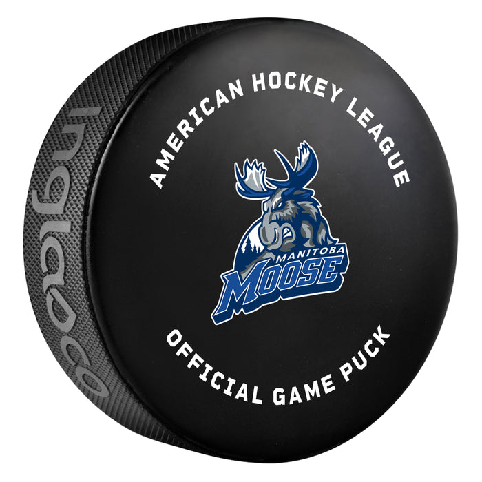 AHL Manitoba Moose 2026-27 Official Game Hockey Puck In Cube
