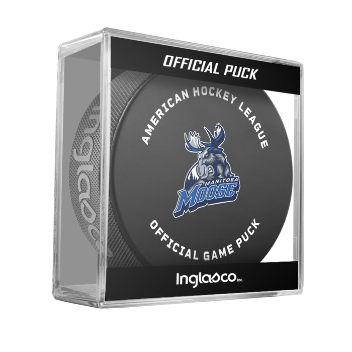 AHL Manitoba Moose 2026-27 Official Game Hockey Puck In Cube