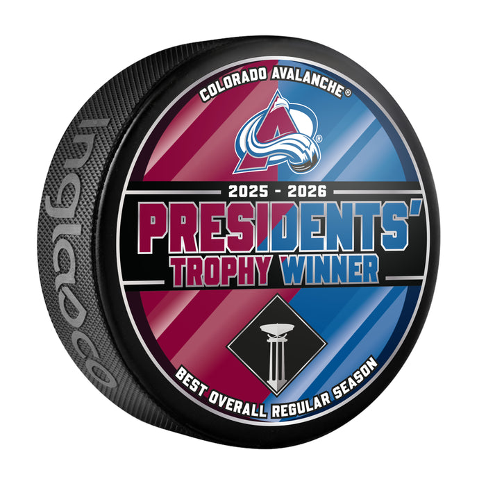 NHL 2026 Presidents Trophy Winner Colorado Avalanche souvenir puck