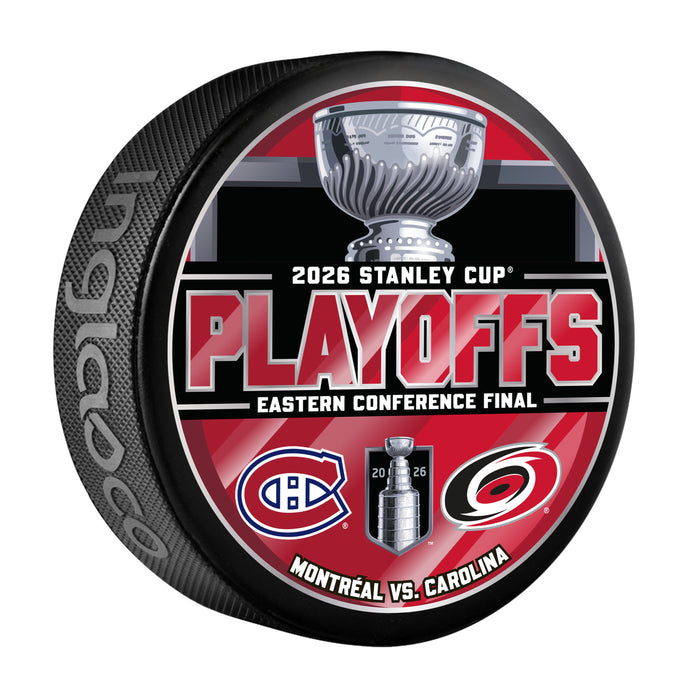 NHL Playoffs 2026  Dueling R3 Montreal Canadiends vs Carolina Hurricanes Souvenir Puck