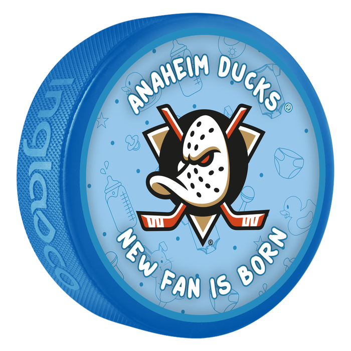 NHL Anaheim Ducks New Fan is Born Blue Souvenir Puck