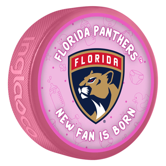 NHL Florida Panthers New Fan is Born Pink Souvenir Puck