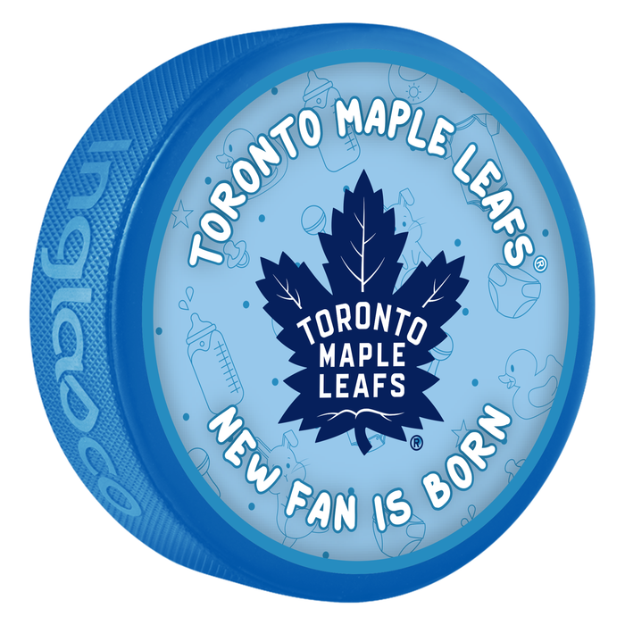 NHL Toronto Maple Leafs New Fan is Born Blue Souvenir Puck