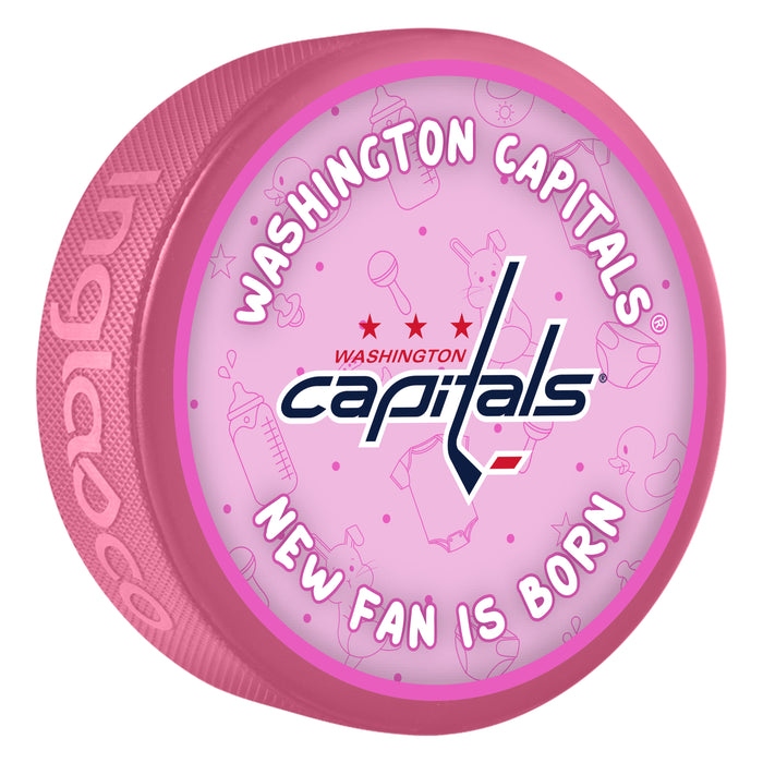 NHL Washington Capitals New Fan is Born Pink Souvenir Puck