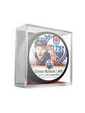 NHLPA Connor McDavid #97 Edmonton Oilers Souvenir Hockey Puck In Cube