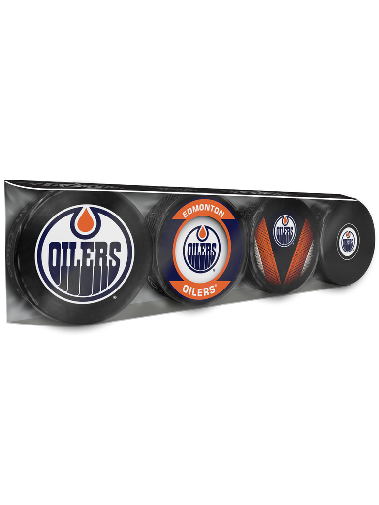 NHL Edmonton Oilers Souvenir Hockey Puck Collector's 4-Pack
