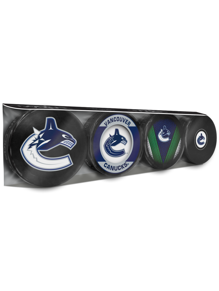 NHL Vancouver Canucks Souvenir Hockey Puck Collector's 4-Pack