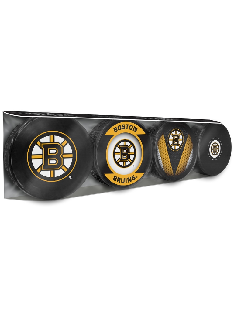 NHL Boston Bruins Souvenir Hockey Puck Collector's 4-Pack