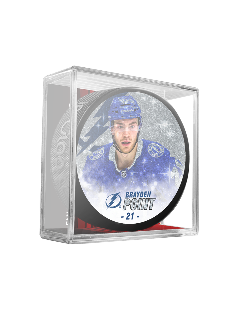 NHLPA Brayden Point #21 Tampa Bay Lightning Special Edition Glitter Puck In Cube