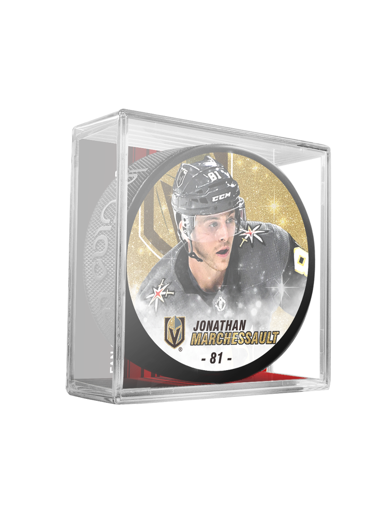 NHLPA Jonathan Marchessault #81 Vegas Golden Knights Special Edition Glitter Puck In Cube