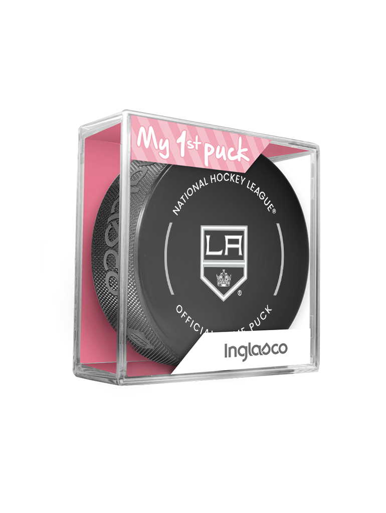 NHL Los Angeles Kings Officially Licensed 2023-2024 Team Game Puck Design In Cube - New Fan Pink