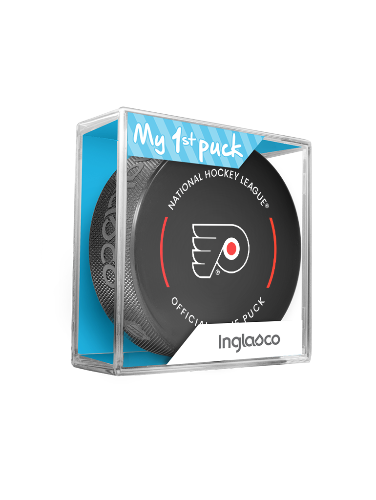 NHL Philadelphia Flyers Officially Licensed 2023-2024 Team Game Puck Design In Cube - New Fan Blue