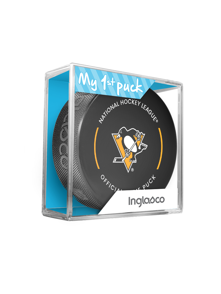 NHL Pittsburgh Penguins Officially Licensed 2023-2024 Team Game Puck Design In Cube - New Fan Blue