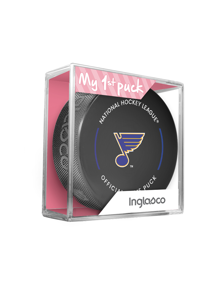 NHL St. Louis Blues Officially Licensed 2023-2024 Team Game Puck Design In Cube - New Fan Pink