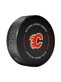 NHL Calgary Flames Officially Licensed 2023-2024 Team Game Puck Design In Cube - New Fan Blue