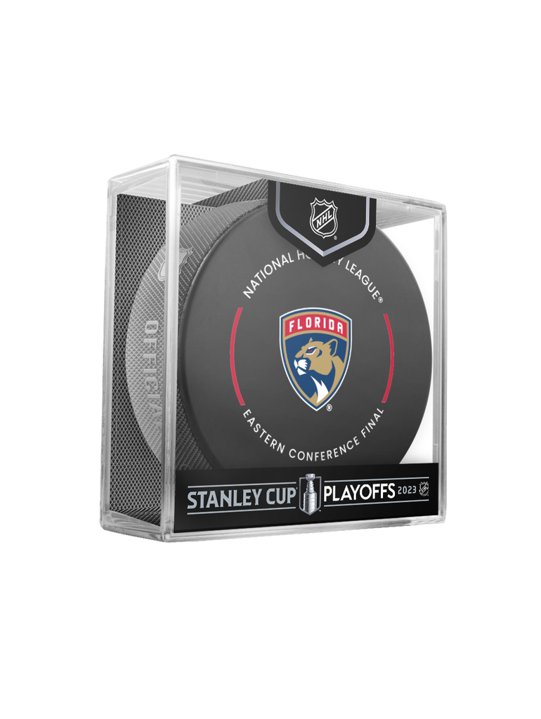 NHL Florida Panthers Eastern Conference Final 2023 Official Playoffs Game Hockey Puck In Cube