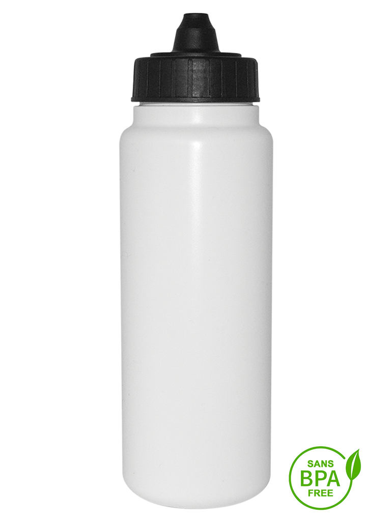1000ml Tallboy Water Bottle With Black Membrane-Top Lid