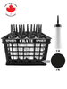 Coach Crate With Straw Pull-Top Bottles: Shop Canadian! Includes 1 Black Sports Crate With 40 Black Canadian Pro 6oz Hockey Pucks And 16 White 1L Tallboy Bottles