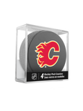 NHL Calgary Flames Hockey Puck Drink Coasters (4-Pack) In Cube