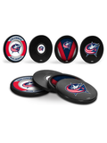 NHL Columbus Blue Jackets Hockey Puck Drink Coasters (4-Pack) In Cube