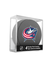 NHL Columbus Blue Jackets Hockey Puck Drink Coasters (4-Pack) In Cube