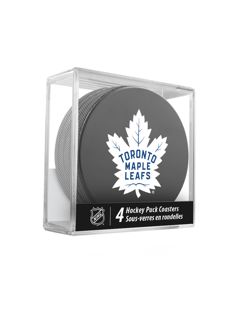 NHL Toronto Maple Leafs Hockey Puck Drink Coasters (4-Pack) In Cube