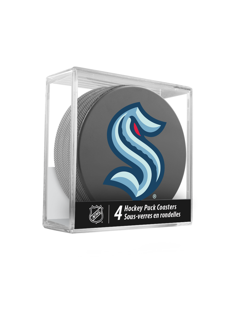 NHL Seattle Kraken Hockey Puck Drink Coasters (4-Pack) In Cube