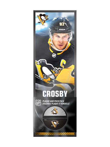 NHLPA Sidney Crosby #87 Pittsburgh Penguins Deco Plaque And Hockey Puck Holder Set