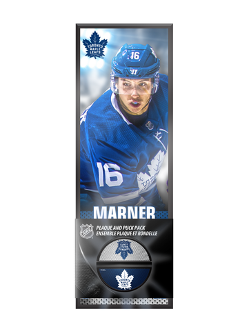 NHLPA Mitchel Marner #16 Toronto Maple Leafs Deco Plaque And Hockey Puck Holder Set