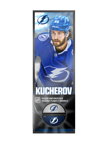 NHLPA Nikita Kucherov #86 Tampa Bay Lightning Deco Plaque And Hockey Puck Holder Set